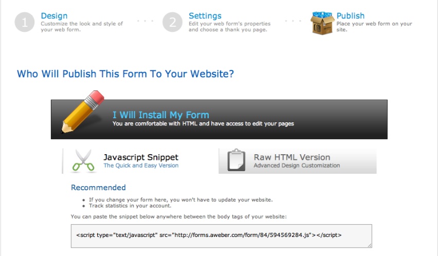 java ss screenshot java script aweber form code